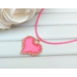 Kép 1/2 - Japán delica szív medál viaszolt nyakláncon 