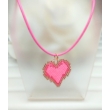 Kép 2/2 - Japán delica szív medál viaszolt nyakláncon 