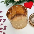 Kép 2/3 - Arany színű mécses tartó rénszarvas mintás