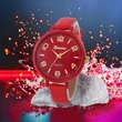 Kép 1/3 - Quartz női piros óra 