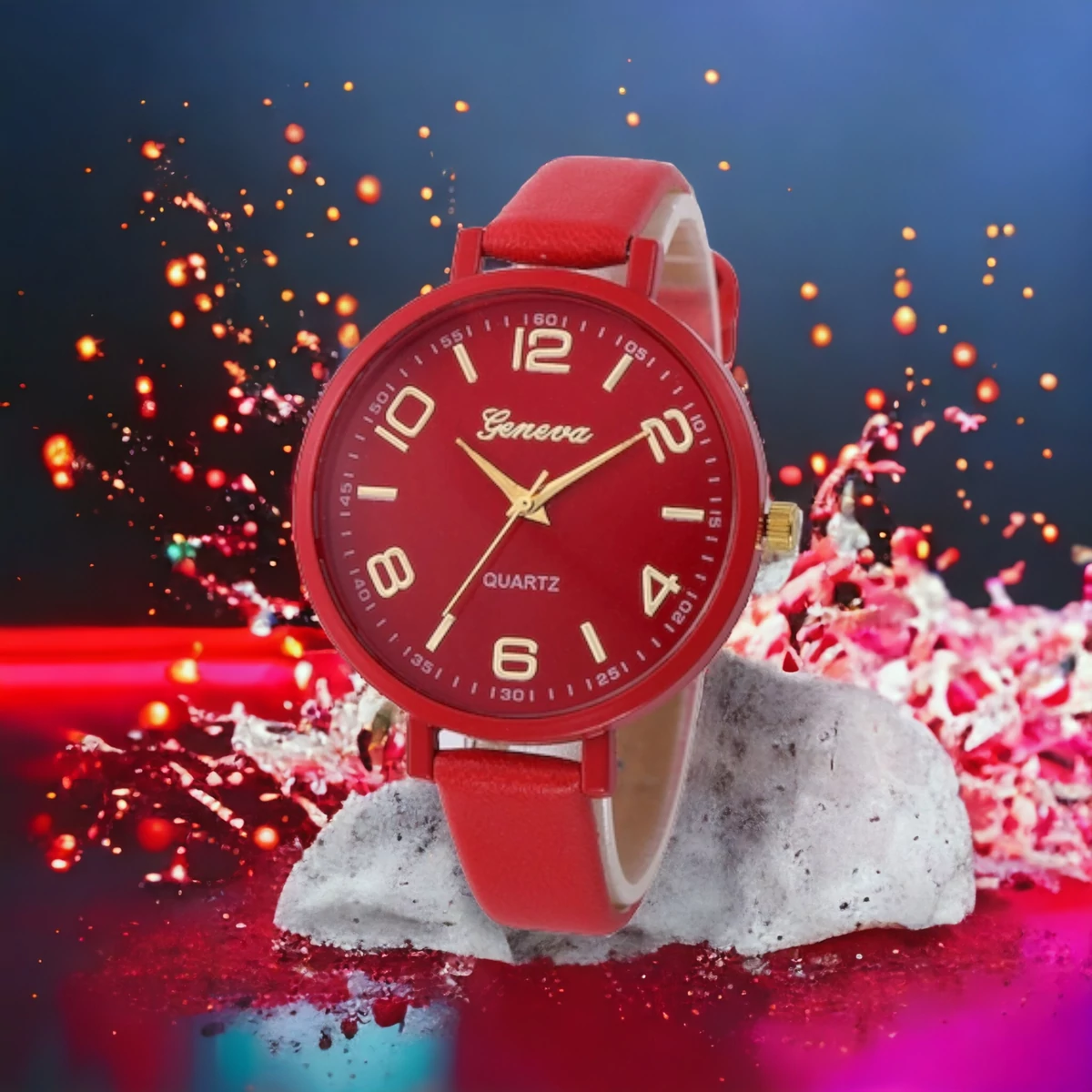 Quartz női piros óra 