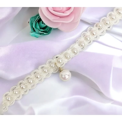 14-es színű  horgolt gyöngy betétes  nyakpánt 31 -37 cm  021787002325