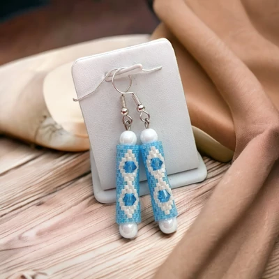 Japán delica gyöngy fülbevaló SWAROVSKI KRISTÁLLYAL